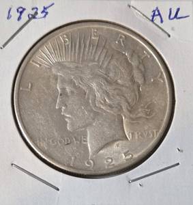 1925 Silver Peace Dollar - AU