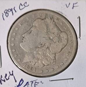 1891 CC Silver Morgan Dollar- Key Date - VF