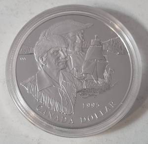 1995 Canada Queen Elizabeth II Hudson Bay Company Proof Silver $1 Coin - Hudson Bays 325th Anniversary-UNC- VERY NICE PIECE