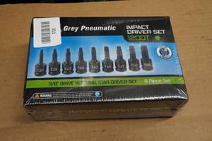 Grey Pneumatic 38 Drive 9-Piece Star Impact Driver Set