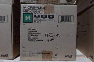 1000 Ansell Microflex MidKnight Disposable Work Gloves - Medium