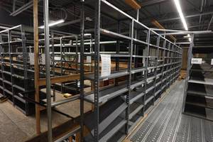 Row of Metal Shelving - 87 x 12 x 30