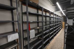 Row of Metal Shelving - 87 x 12 x 25