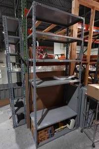 3 Metal Shelves with Contents - 87 Tall