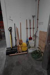 Assorted Cleaning and Shovels