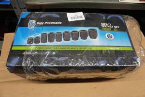 Grey Pneumatic 1 Drive 9 Piece Large Truck Impact Socket Set