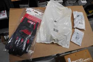 Lisle Work Gloves, Bolt-On Wheel Creeper, Hose and Crocodile Clip