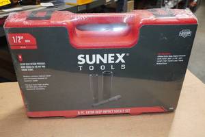 Sunex 2848 12 Drive 8 Piece SAE Extra Deep Impact Socket Set