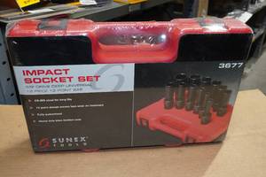 Sunex 3677 38 Drive 12Piece SAE Deep Universal Impact Socket Set