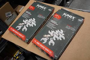 2 Sunex 9720A 12 Drive 7 Piece SAE Jumbo Crowfoot Wrench Sets