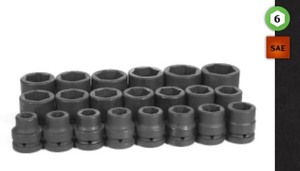 Grey Pneumatic 9021 1 Drive 21-Piece SAE Impact Socket Set