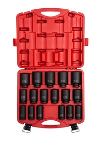 Sunex 4686 34 Drive 17 Piece Metric Deep Impact Socket Set