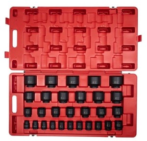 Sunex 4696 29 Piece 34 Drive SAE Impact Socket Set