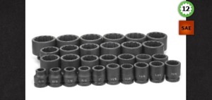 Grey Pneumatic 8129 34 Drive 29-Piece SAE Impact Socket Set