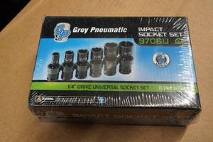 Grey Pneumatic 6-Piece 14 Drive Metric Universal Impact Socket Set
