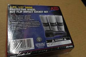 ATD 4354 4 Piece 12 Drive Protective Wheel Nut Flip Impact Socket Set