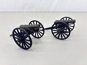 2 Small Brass cannons wCast Iron Bases
