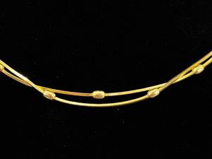 .925 Sterling Silver 2 Strand Beaded Vermeil Necklace