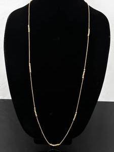 .925 Sterling Silver LONG Beaded Vermeil Necklace