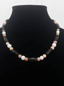 Jasper, Quartz and Onyx Stone Necklace
