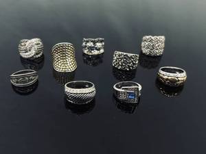 Lot of 9 WELL MADE Heavier Fashion Rings