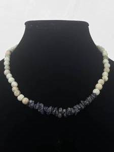 Sodalite and Nephrite Stone Necklace