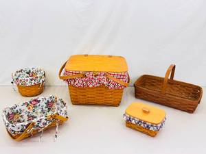 Lot of 6 Various Size Longaberger Baskets