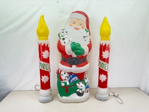 42 Blow Mold Santa and 2 Candles