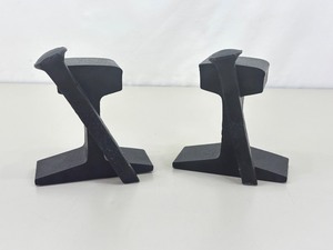 2 HEAVY Iron Railroad Spike 5.5 Bookends