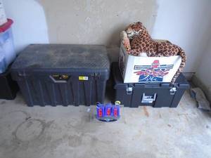 2 bins & 1 box of christmas items.. As shown. CASH ON SITE ONLY. PICKUP IS TUESDAY MAY 26TH FROM 11 AM TO 4 PM ONLY. THERE IS NO OTHER OPPORTUNITY TO PICK UP YOUR ITEM THAN THIS TIME & REGARDLESS WHAT THE SCHEDULE STATES.