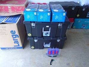 2 trunks & 3 new lights. As shown.. CASH ON SITE ONLY. PICKUP IS TUESDAY MAY 26TH FROM 11 AM TO 4 PM ONLY. THERE IS NO OTHER OPPORTUNITY TO PICK UP YOUR ITEM THAN THIS TIME & REGARDLESS WHAT THE SCHEDULE STATES.