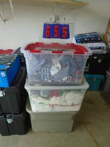 3 bins of Christmas items. As shown.. CASH ON SITE ONLY. PICKUP IS TUESDAY MAY 26TH FROM 11 AM TO 4 PM ONLY. THERE IS NO OTHER OPPORTUNITY TO PICK UP YOUR ITEM THAN THIS TIME & REGARDLESS WHAT THE SCHEDULE STATES.