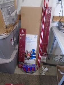 Candy canes & Christmas items. As shown.. CASH ON SITE ONLY. PICKUP IS TUESDAY MAY 26TH FROM 11 AM TO 4 PM ONLY. THERE IS NO OTHER OPPORTUNITY TO PICK UP YOUR ITEM THAN THIS TIME & REGARDLESS WHAT THE SCHEDULE STATES.