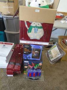Inflatable holiday decorations. As shown.. CASH ON SITE ONLY. PICKUP IS TUESDAY MAY 26TH FROM 11 AM TO 4 PM ONLY. THERE IS NO OTHER OPPORTUNITY TO PICK UP YOUR ITEM THAN THIS TIME & REGARDLESS WHAT THE SCHEDULE STATES.