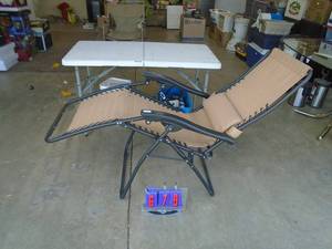 Anti gravity chair. As shown. CASH ON SITE ONLY. PICKUP IS TUESDAY MAY 26TH FROM 11 AM TO 4 PM ONLY. THERE IS NO OTHER OPPORTUNITY TO PICK UP YOUR TIEM THAN THIS TIME & REGARDLESS WHAT THE SCHEDULE STATES.