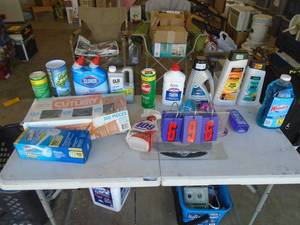 Large group of household chemicals. As shown. CASH ON SITE ONLY. PICKUP IS TUESDAY MAY 26TH FROM 11 AM TO 4 PM ONLY. THERE IS NO OTHER OPPORTUNITY TO PICK UP YOUR TIEM THAN THIS TIME & REGARDLESS WHAT THE SCHEDULE STATES.