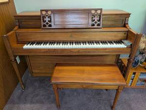 Story & Clark Upright Piano With Bench & Sheet Music