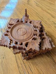 Carved Wooden Leaf Coasters