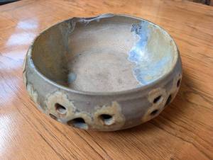 Handmade Ceramic Bowl With Pierced Design