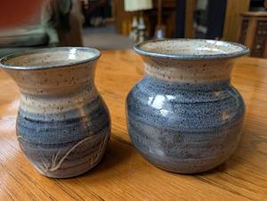 Hopper Ceramic Vases (Lot of 2)
