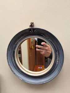 Round Hanging Mirror With Ceramic Frame