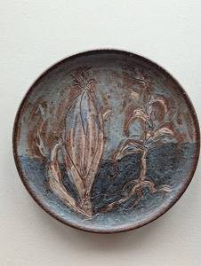 Ceramic Botanical Relief Plate