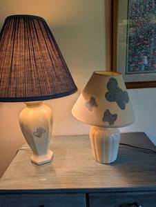 Pair of Ceramic Table Lamps With Shades