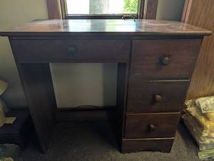 Wooden Writing Desk With 3 Drawers