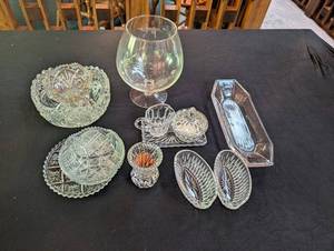 Mixed Pressed Glass Serving Pieces (Lot of 8)