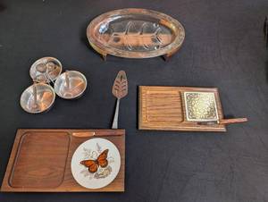 Wood & Metal Serving Assortment (Lot of 5)