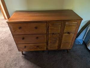 Wood 3-drawer Cabinet With Double Door Storage
