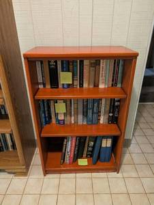 Wooden 3-shelf Bookcase With Assorted Hardcover Books