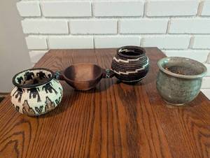 Mixed Lot of 4 Handmade Bowls & Cups