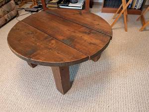 Rustic Round Wooden Table - 32 Inch Diameter